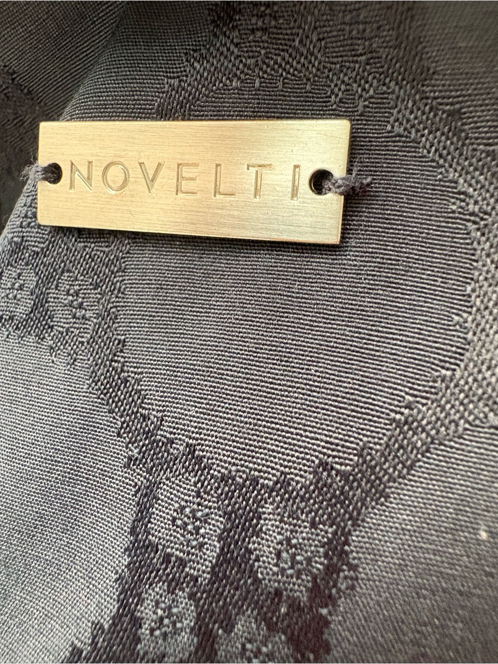 Women's Navy Spring/Fall Patterned Button-Front Coat - Picture 4 of 6